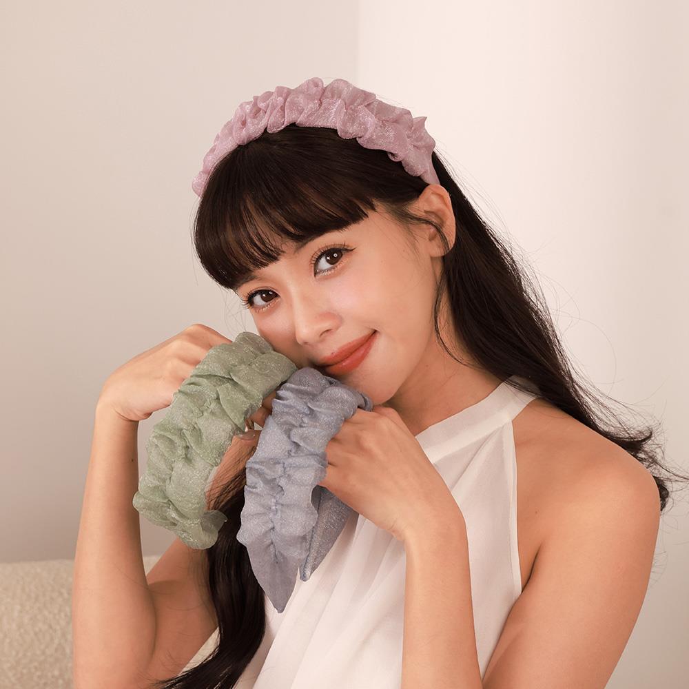 【花田囍飾】HB23067 素色褶皺寬版髮箍 (5色)
