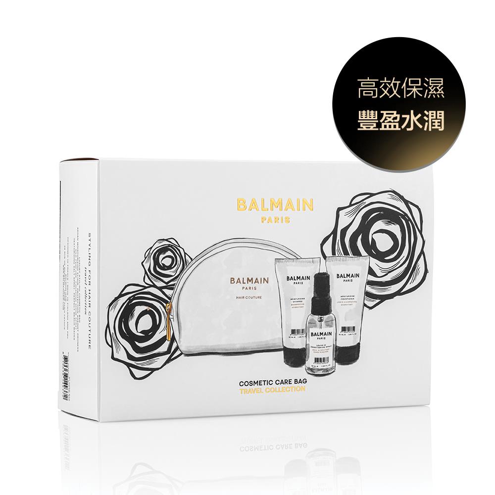 BALMAIN 手繪洗護旅行包(保濕潤澤洗髮精50ML+保濕潤澤護髮劑50ML+豐盈清爽護髮噴霧50ML) Touch Of Romance Cosmetic Bag