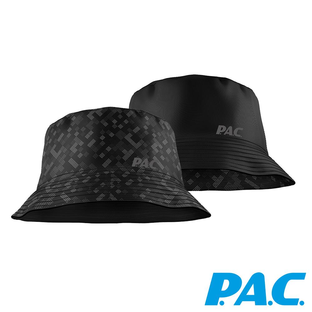 【PAC 德國】雙面口袋折疊漁夫帽(PAC30441002黑/點陣/輕量/抗UV/雙面漁夫帽)