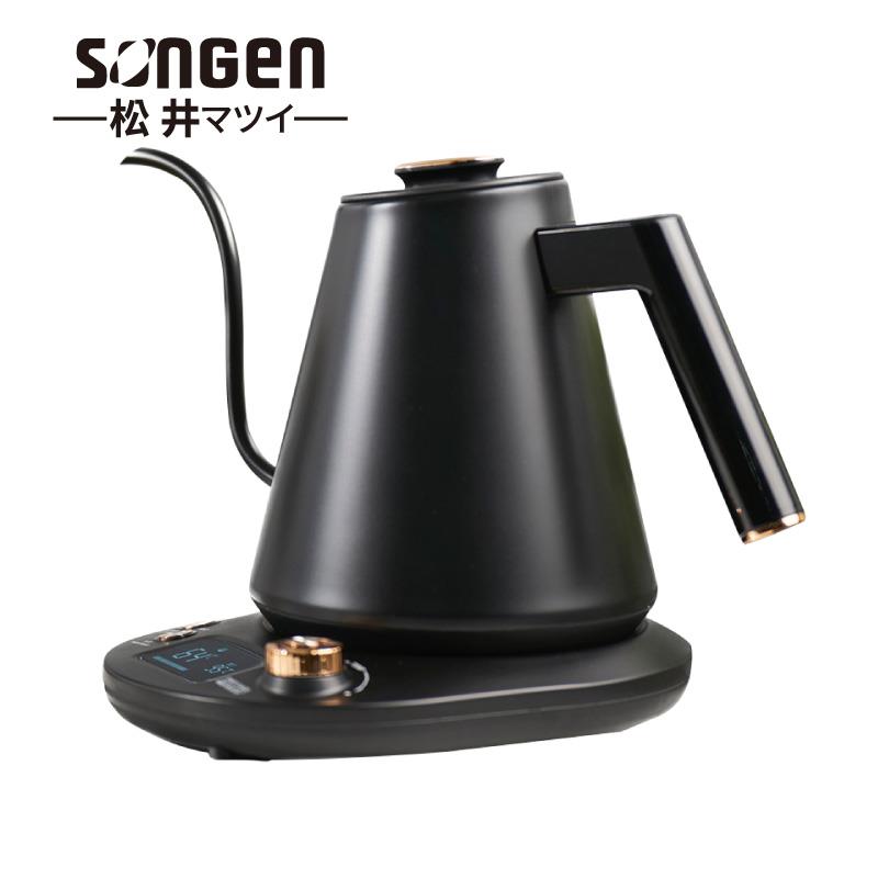 TIMEMORE Fish Smart Electric Coffee Kettle Gooseneck Pour Over Kettle for Coffee and Tea Variable Temperature Control, 0.6L/0.8L, Black (0.8L)