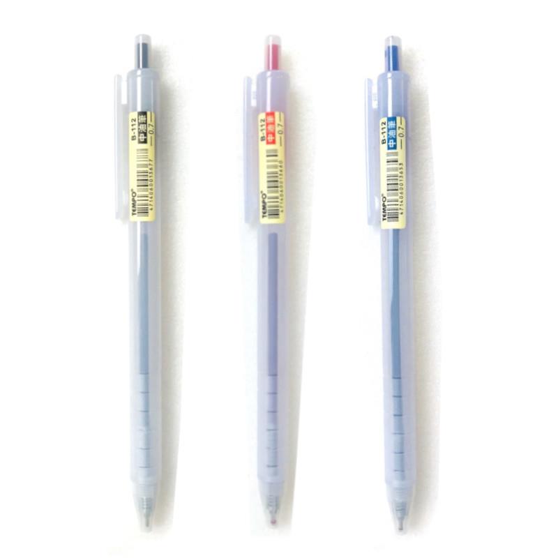 節奏 霧桿中油筆 B-112 0.7-黑色/藍色/紅色
