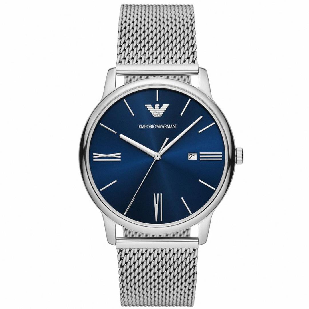 【活動價! 限時78折!】ARMANI Minimalist 沉穩蔚藍不鏽鋼腕錶/銀x藍面 AR11571 亞曼尼 Emporio Armani 公司貨保固 熱賣中!