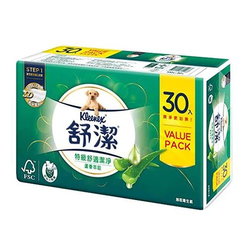 【舒潔】舒適潔淨蘆薈萃取抽取式衛生紙(100抽x30包/串)