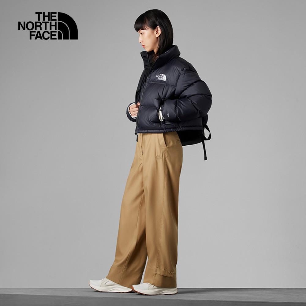 The North Face北面NuptseUE女款黑色DWR防潑水保暖短版羽絨外套｜5GGEKX7 700蓬鬆度