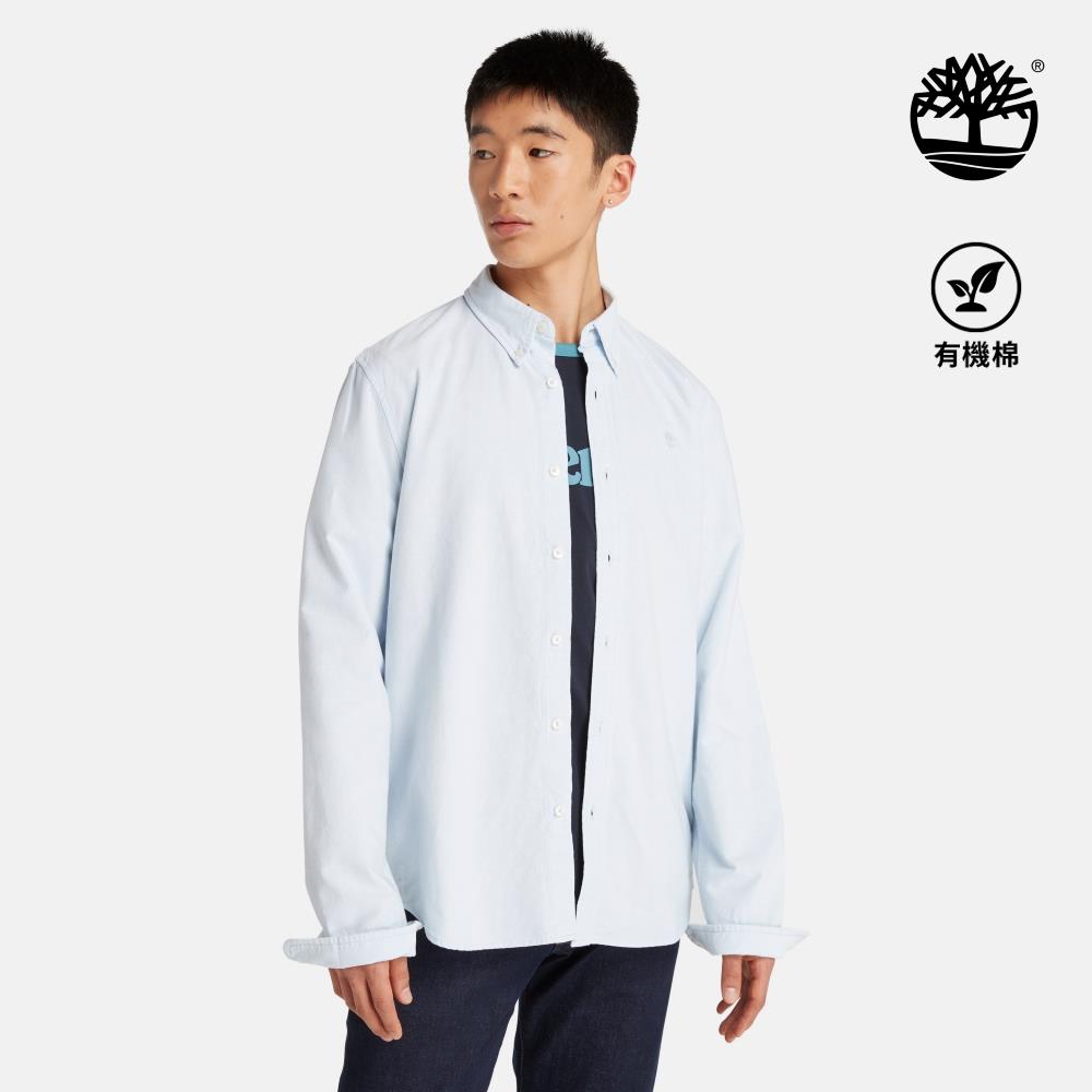 Timberland 男款天藍色牛津長袖襯衫|A2ARQB02