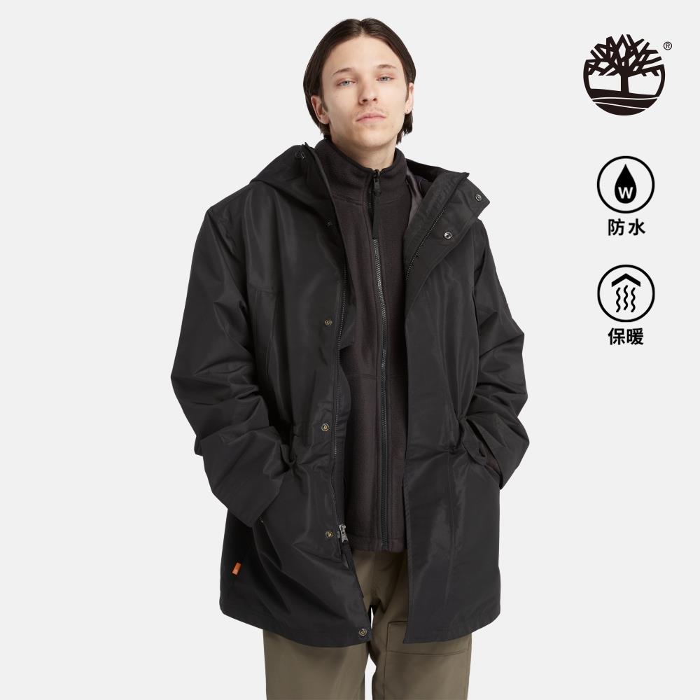 Timberland 男款黑色3合1抓絨保暖外套|A2J5B001
