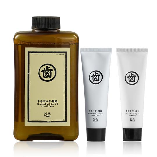 【阿原YUAN】檜木漱口水500ml+艾草牙膏75g+苦瓜牙膏75g
