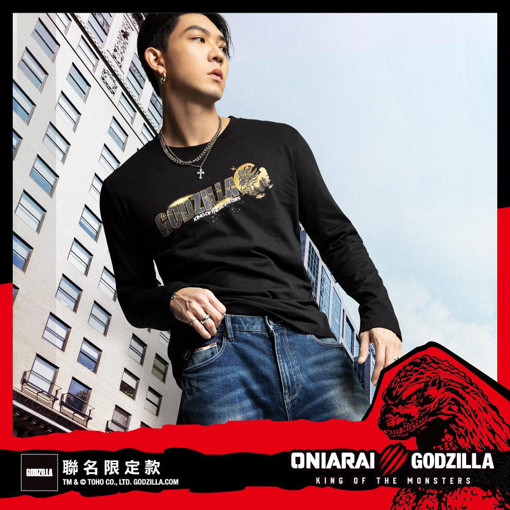 【GODZILLA 最後倒數↘聯名款7折】哥吉拉城市LOGO長TEE - BLUE WAY 鬼洗い