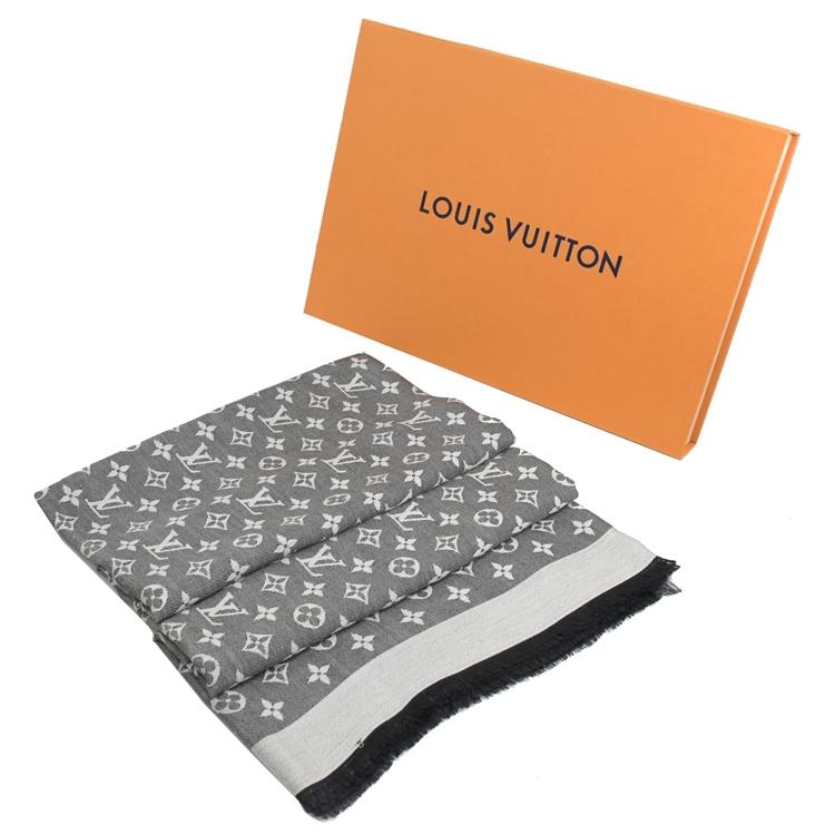 Replica Louis Vuitton LV Essential Scarf In Black Wool M77853 Fake