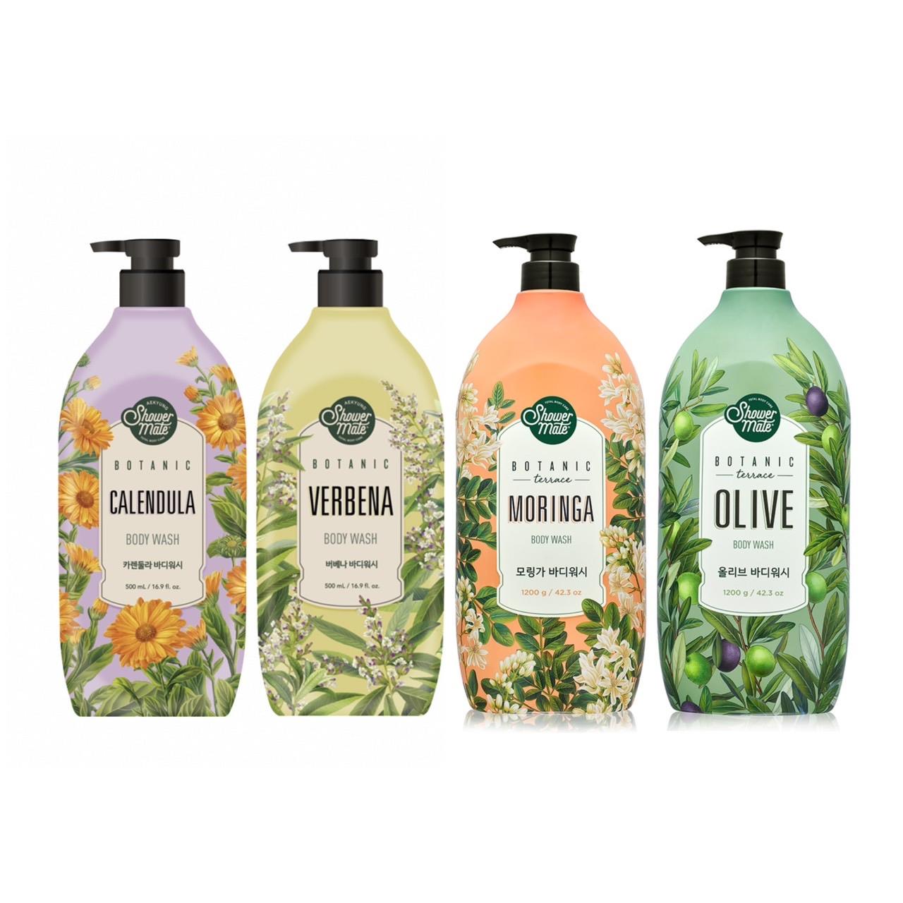 【ShowerMate 】療癒植園花草沐浴乳(橄欖/辣木籽/金盞花/馬鞭草)500ml/瓶