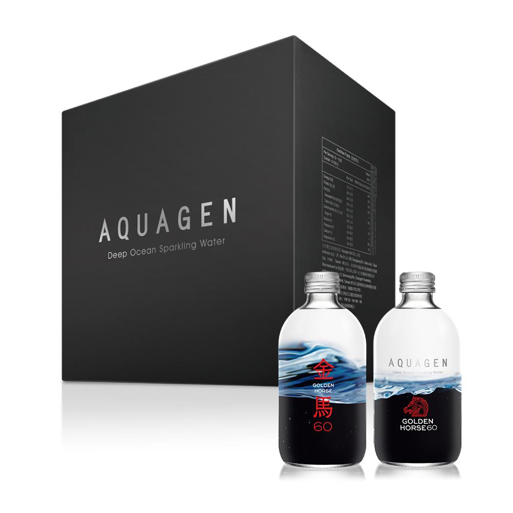 AQUAGEN-海洋深層氣泡水 - 第60屆金馬獎聯名訂製款(330ml/瓶，24瓶/箱)