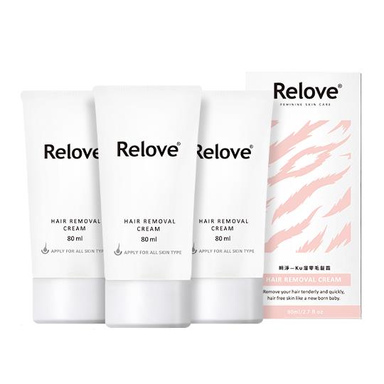 【Relove】瞬淨-Ku溜零毛髮霜80ML(附專屬清潔海綿)x3