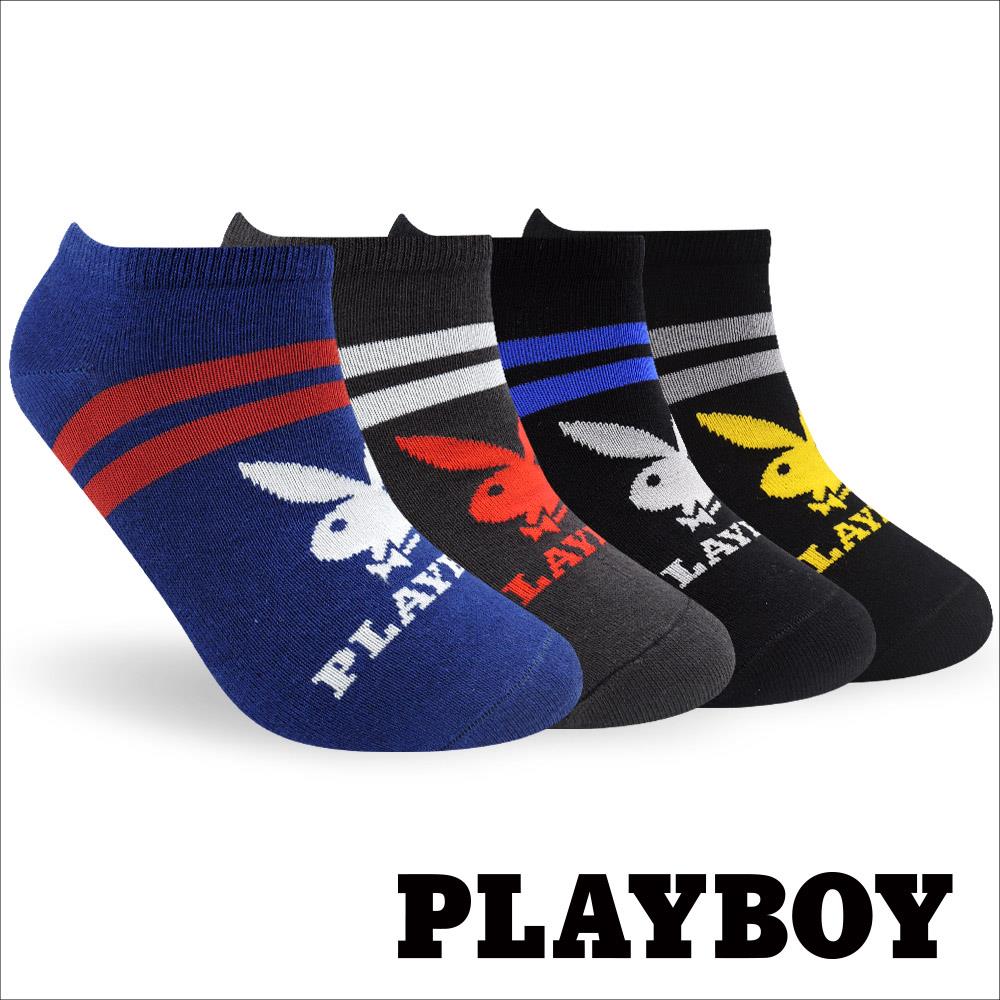 【襪款任選4雙$395 、9雙$750】 PLAYBOY線條隱形襪(BX5123)
