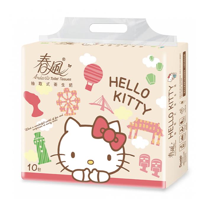 【春風】HelloKitty抽取衛生紙(100抽*10包*7串/箱)