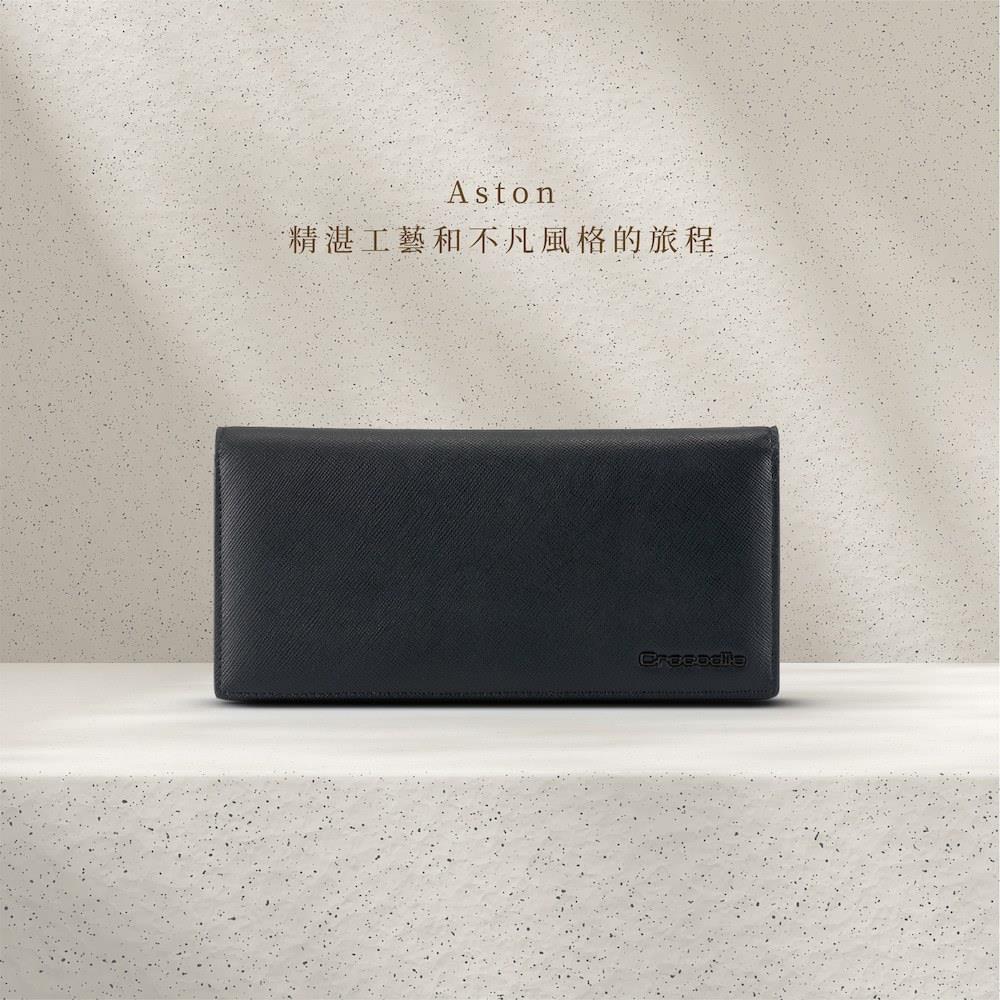 熱銷商品 長夾/男生長夾/真皮長夾 Aston奧斯頓系列 13卡拉鍊長夾/RFID 0103-11401-Crocodile鱷魚皮件