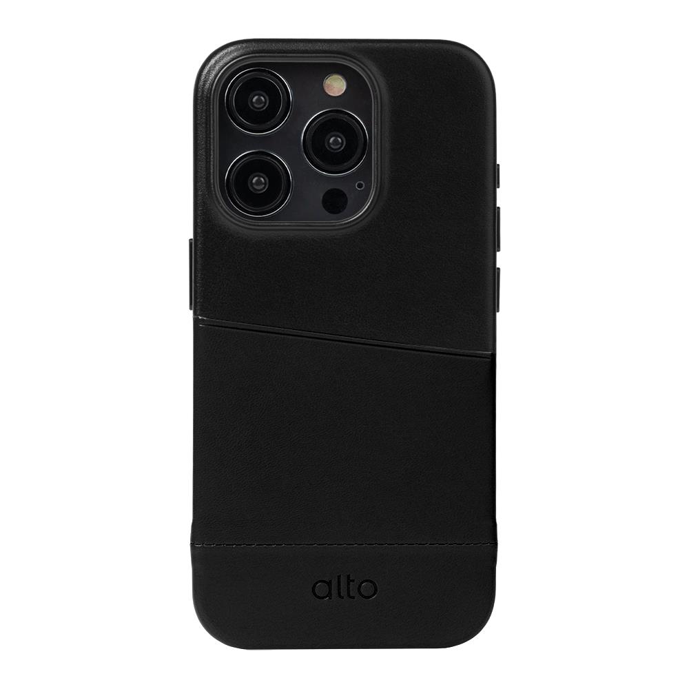 Alto Metro 插卡式皮革手機殼 - 渡鴉黑（iPhone 15 系列）