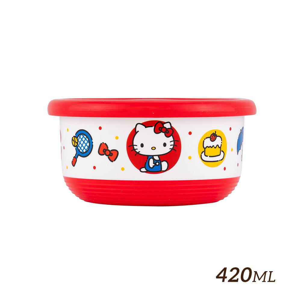 【HOUSUXI】三麗鷗Hello Kitty不鏽鋼雙層隔熱碗420ml＜售價已折＞