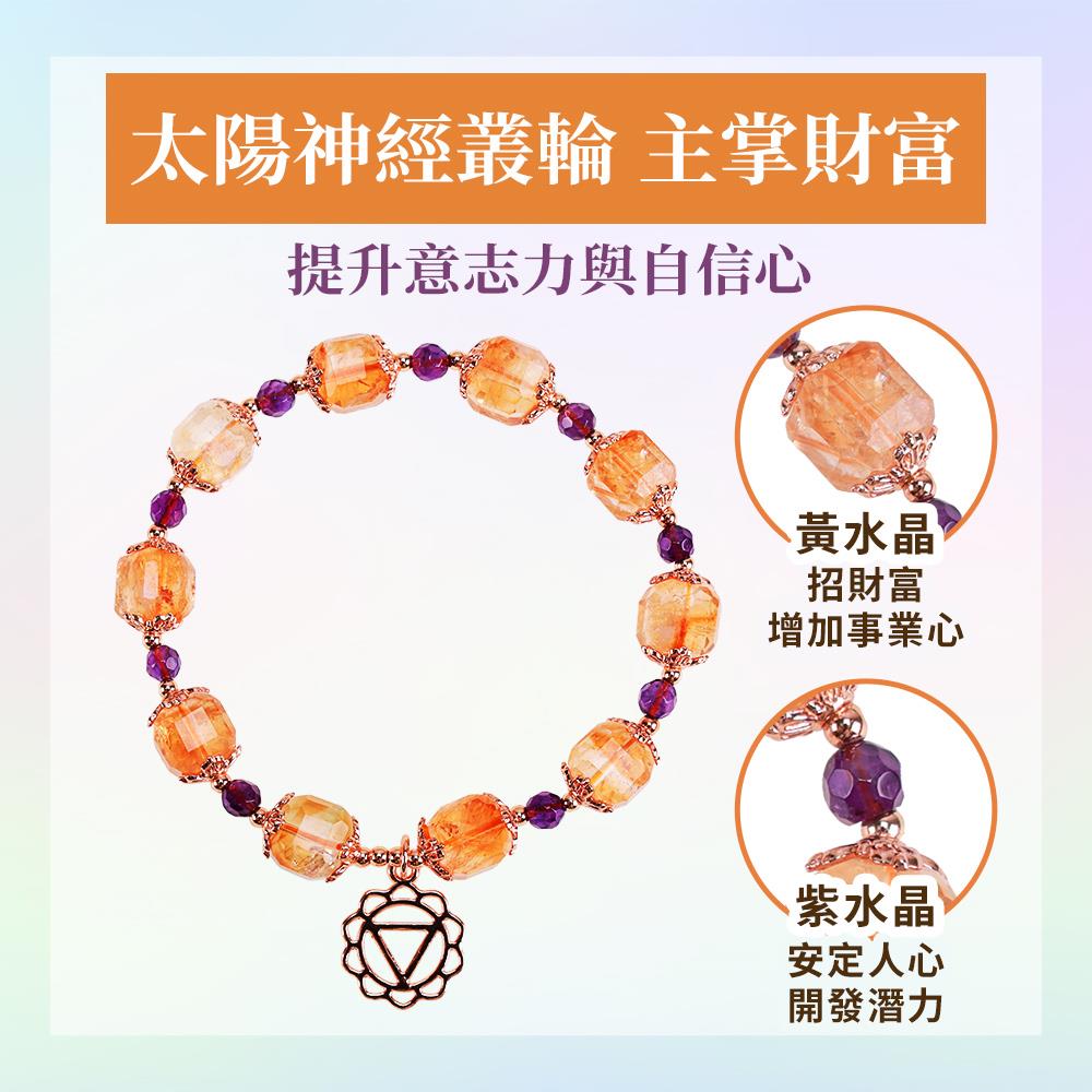 七脈輪-財富黃水晶方糖手鍊(第三脈輪 (太陽神經叢))