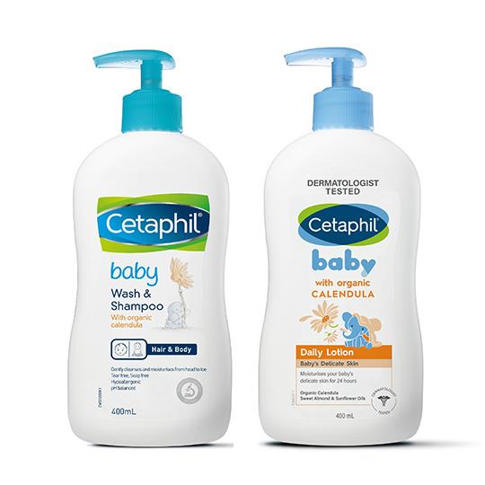 【Cetaphil舒特膚】Baby舒緩洗髮沐浴露 400mL+Baby舒緩潤膚乳 400mL