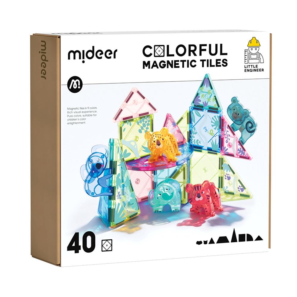 MiDeer 多彩透光磁力片-動物叢林(40PCS)
