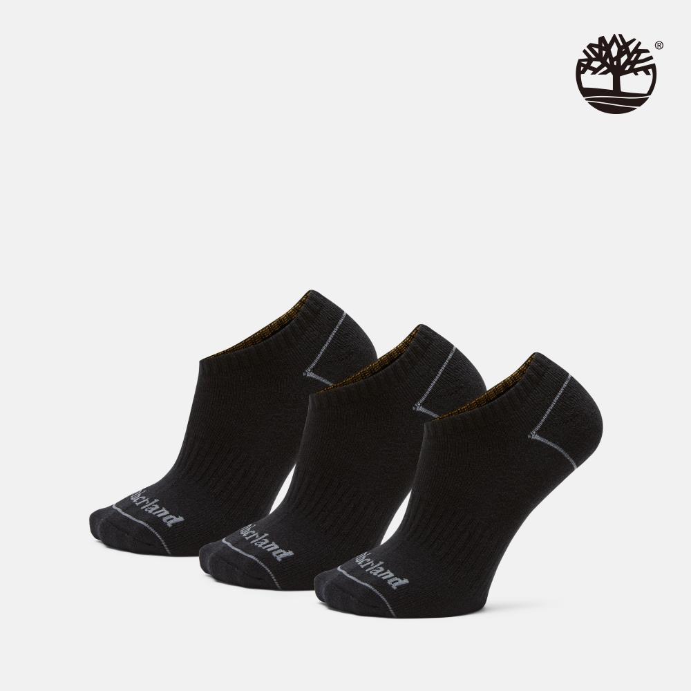 Timberland 中性黑色短襪三入組|A2PU5001