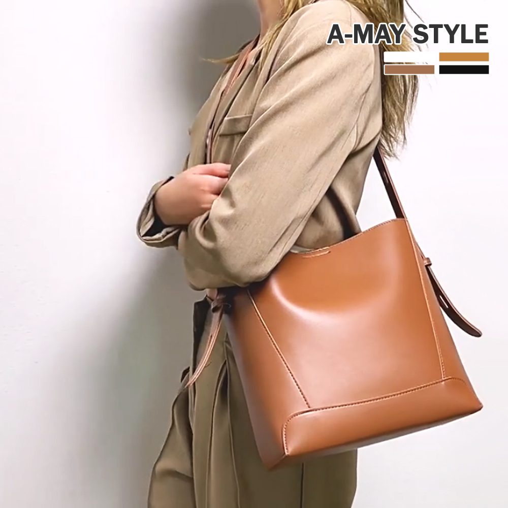 側肩包 大方包 簡約大容量肩背水桶包(4色)【XSL821045】＊艾美時尚(現 預)