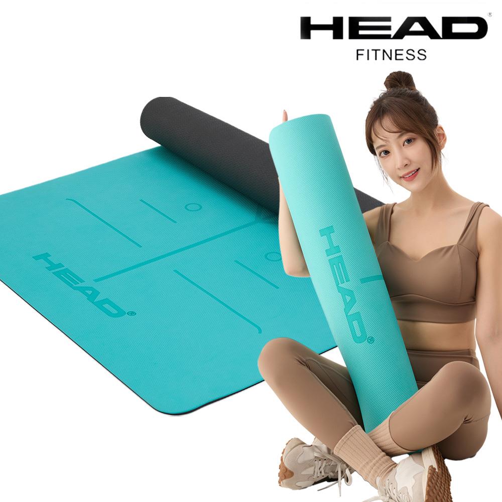 HEAD 環保TPE正位線瑜珈墊/健身墊(湖水綠)-6mm