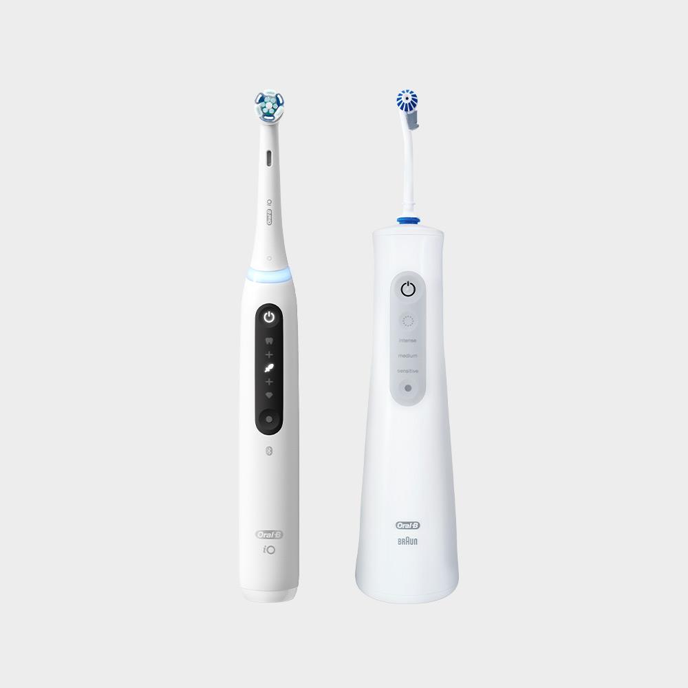 Oral-B iO TECH 微震科技電動牙刷-白+MDH20 高效活氧沖牙機