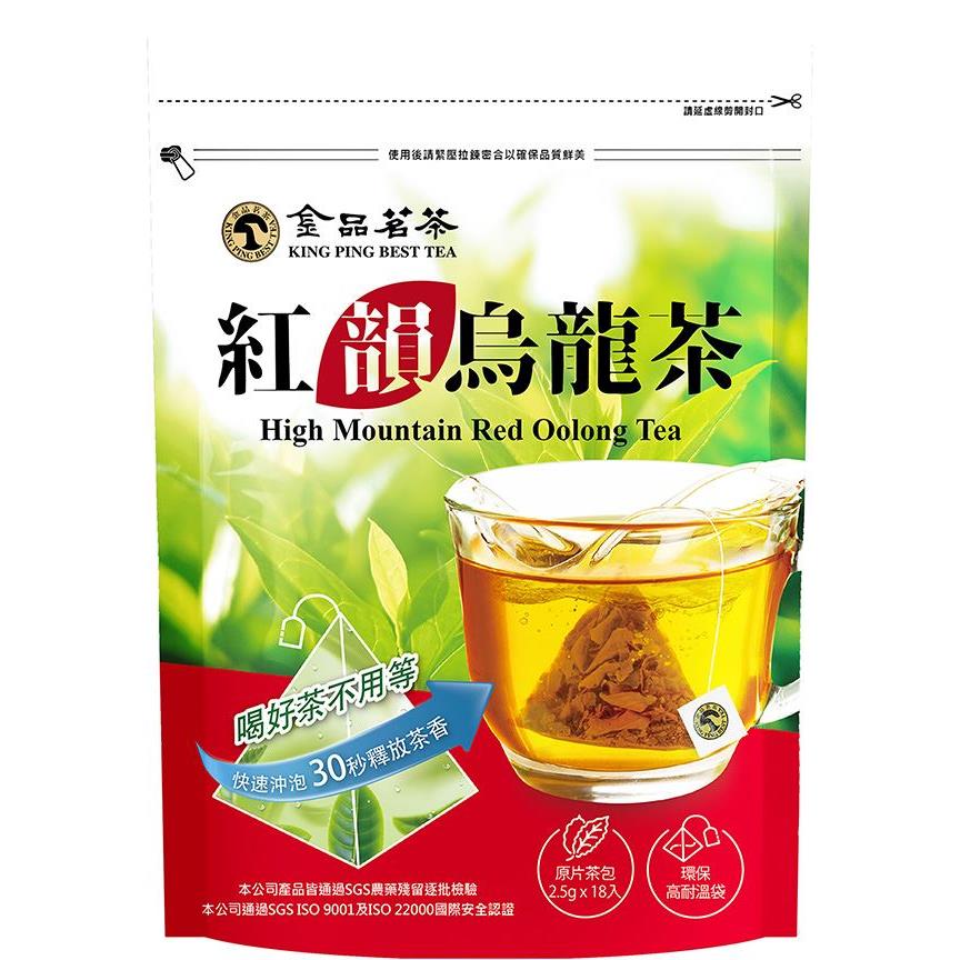 113/11/17起陸續出貨【金品茗茶】紅韻烏龍茶三角立體茶包(2.5g±2%x18/袋)