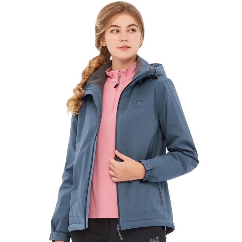 【Jack Wolfskin 飛狼】女 Air Wolf 俐落輕量 防風防水保暖外套 內刷毛衝鋒衣『迷霧藍』(121434)