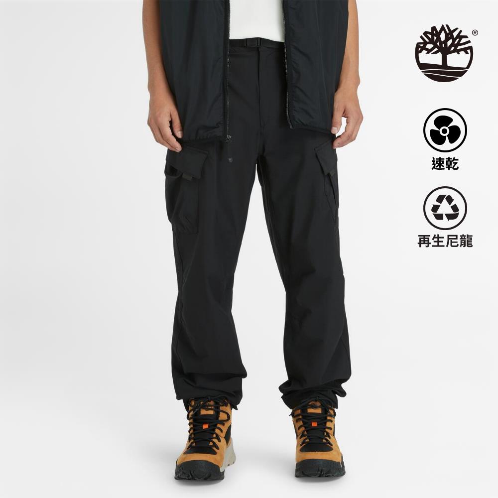 Timberland 男款黑色彈性快乾運動長褲|A6VBT001