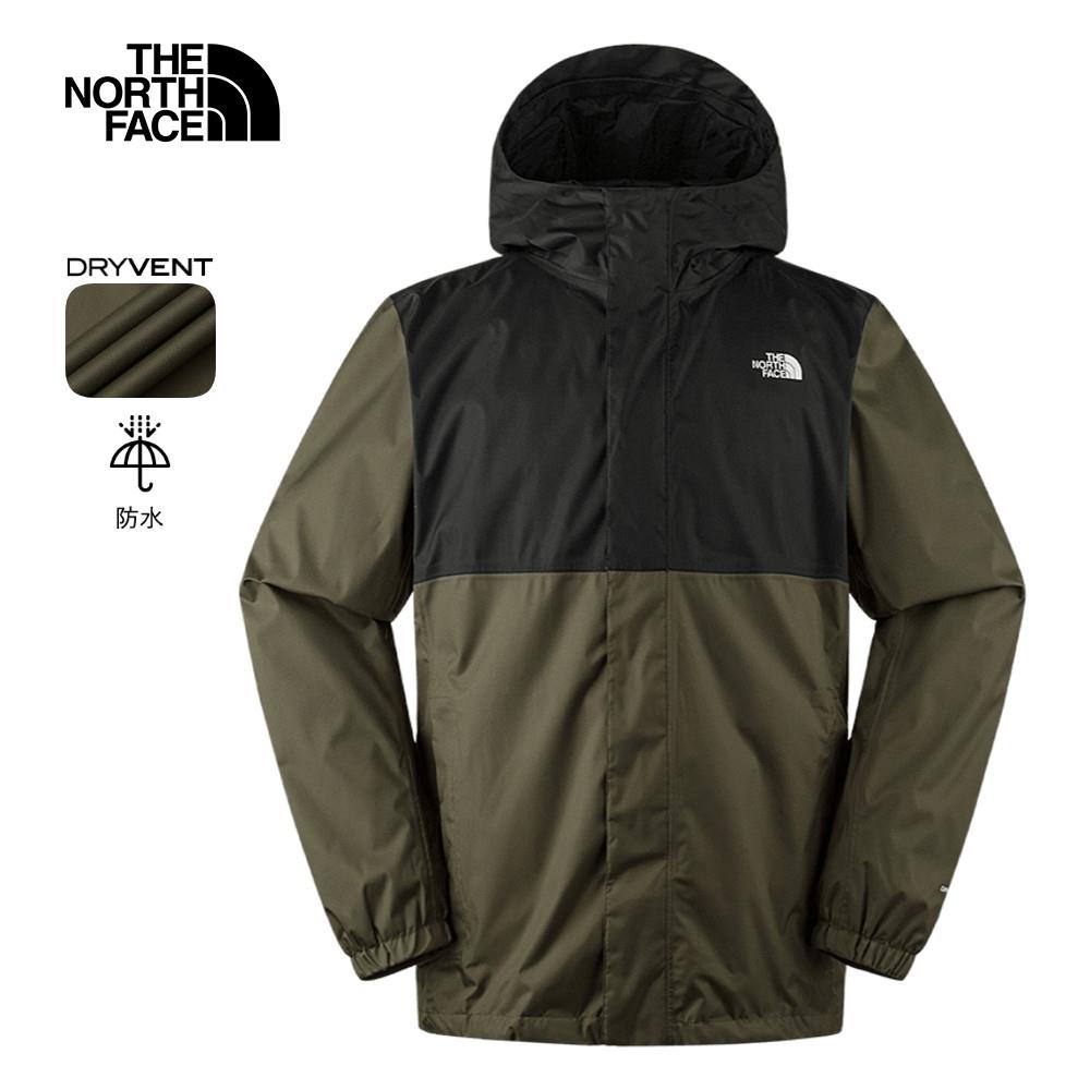 【零碼特降】The North Face北面男款黑綠拼接防水透氣連帽衝鋒衣｜8AUNBQW