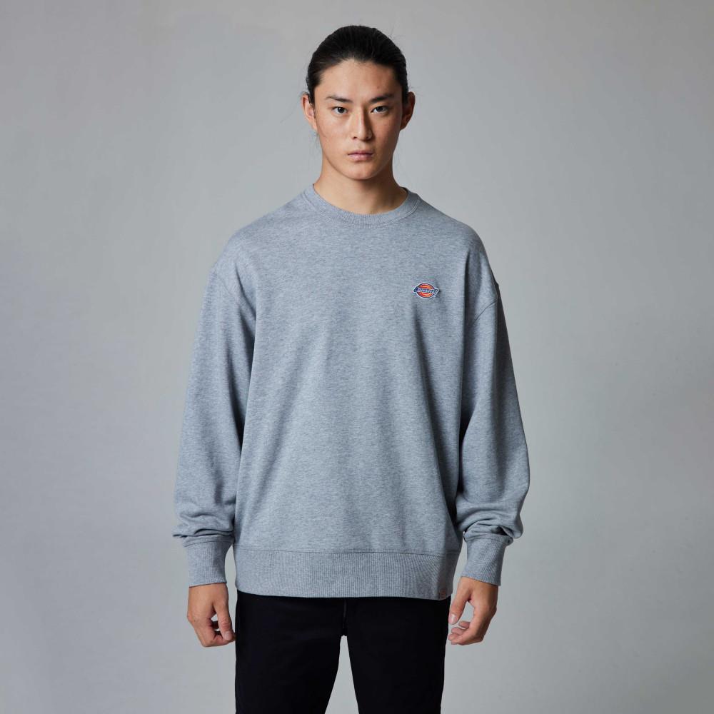 Dickies男款羽灰色胸前簡約經典三色刺繡Logo休閒大學T|DK013108CQ8