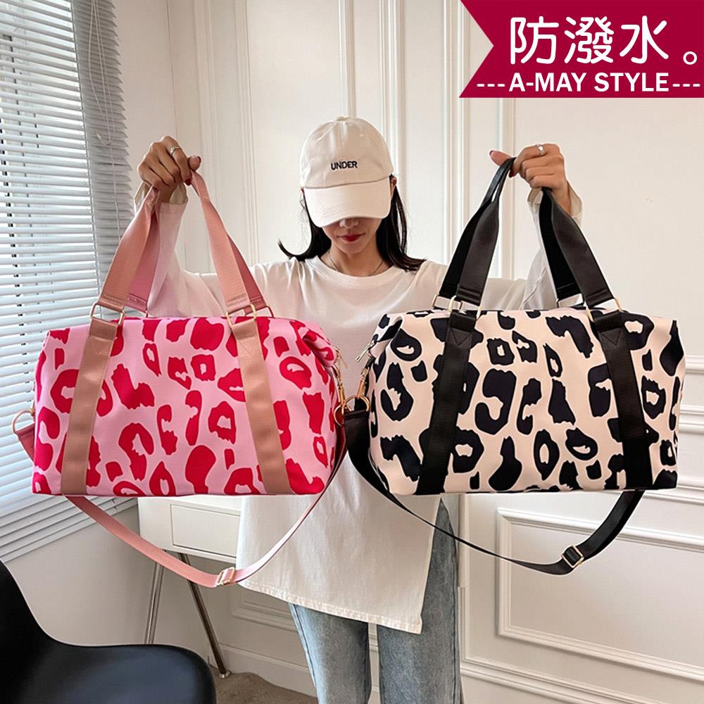 旅行袋 行李袋 防潑水時髦動物紋輕便旅行包(2色)【XKC88128】＊艾美時尚(現 預)