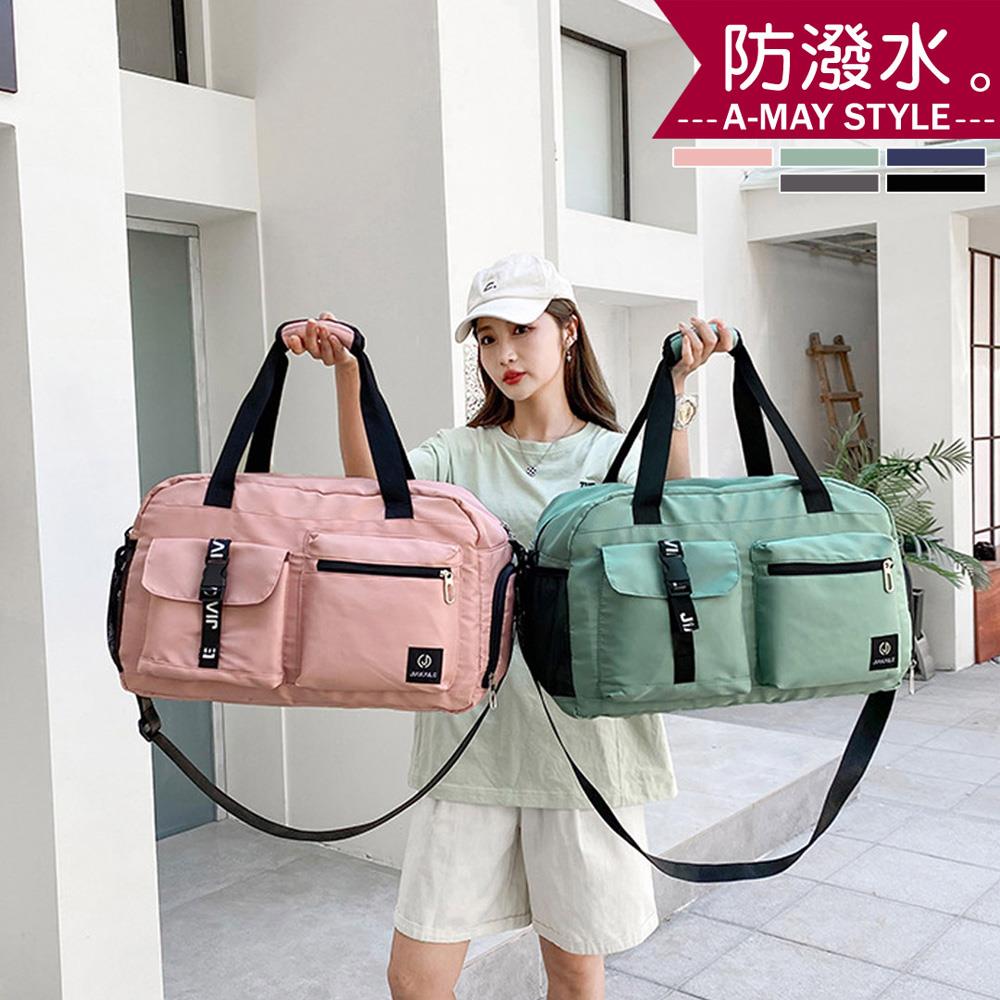 旅行袋 行李袋 休閒撞色防潑水大容量旅行包(5色)【XKC116931】＊艾美時尚(現 預)