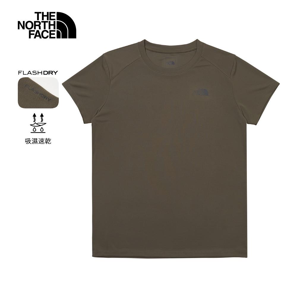 【零碼特降】The North Face北面男女款綠色吸濕排汗舒適短袖T恤|8AUT21L