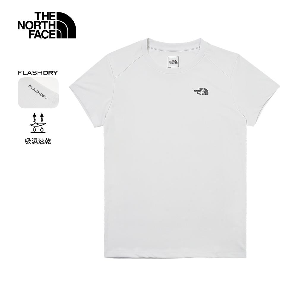 The North Face北面男女款灰色吸濕排汗舒適短袖T恤｜8AUT9B8