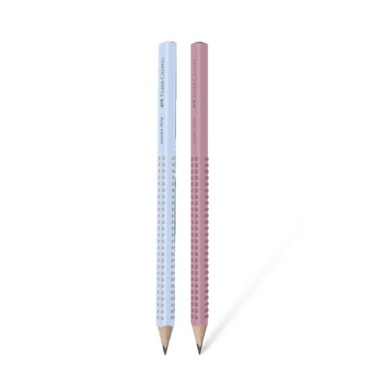 輝柏Faber- Castell JUMBO握得住鉛筆B-暗粉色/天空藍