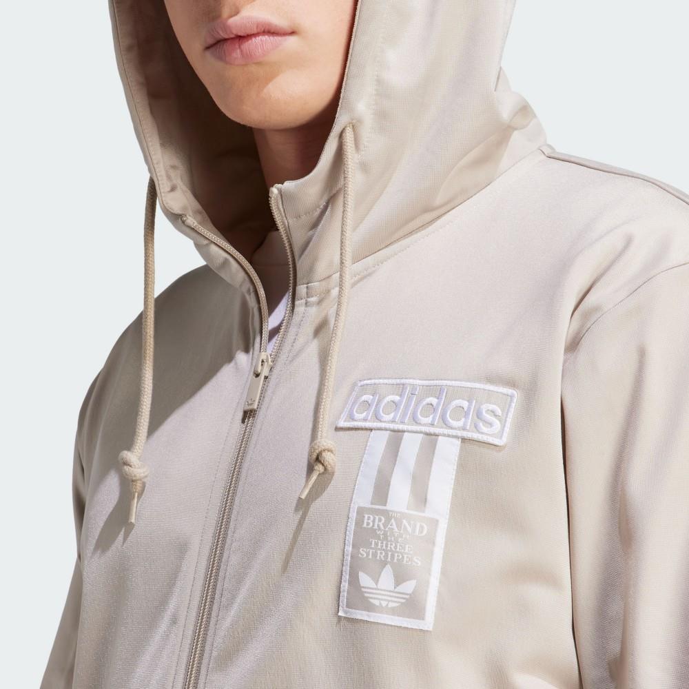 Adidas originals adibreak longline shop full zip hoodie in beige