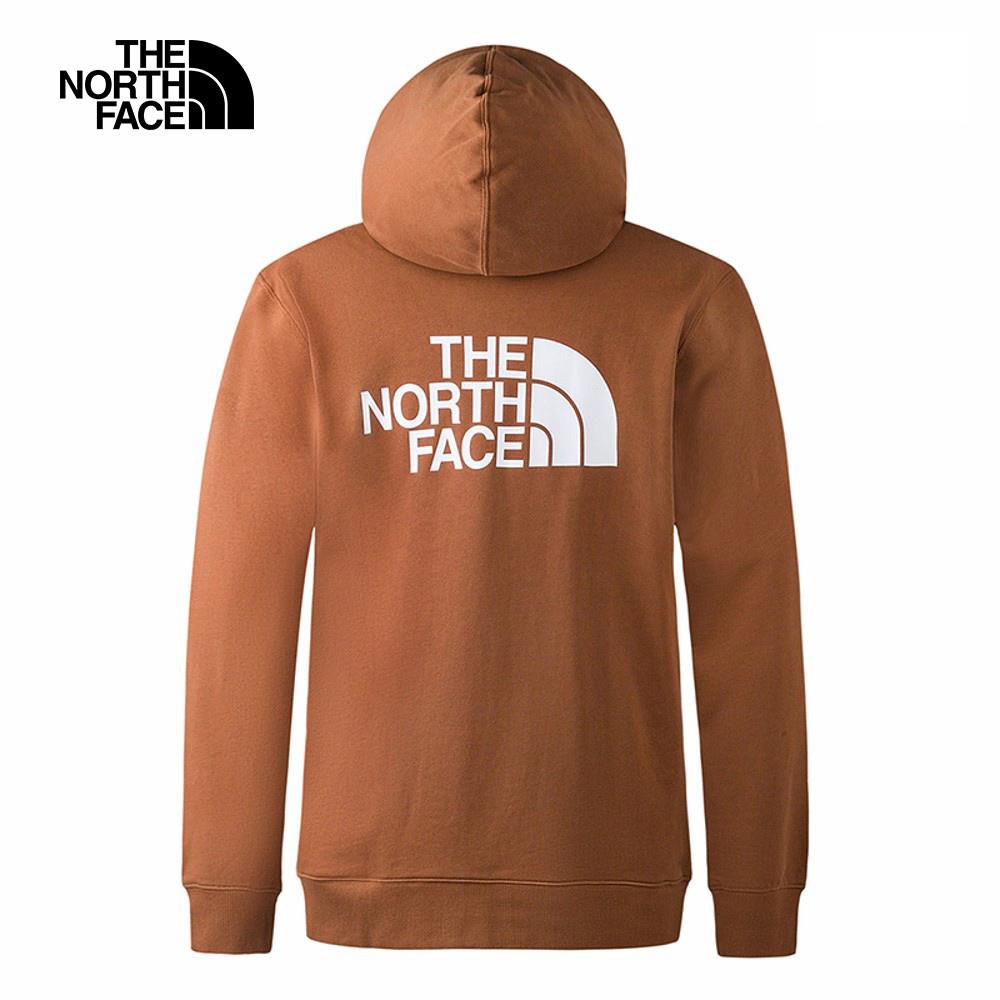 The North Face北面男女款棕色純棉舒適透氣LOGO連帽外套|83ORQHO
