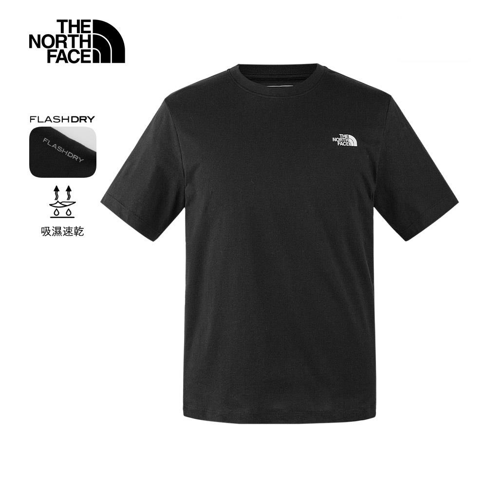 The North Face北面男款黑色吸濕排汗透氣休閒短袖T恤|89QVJK3