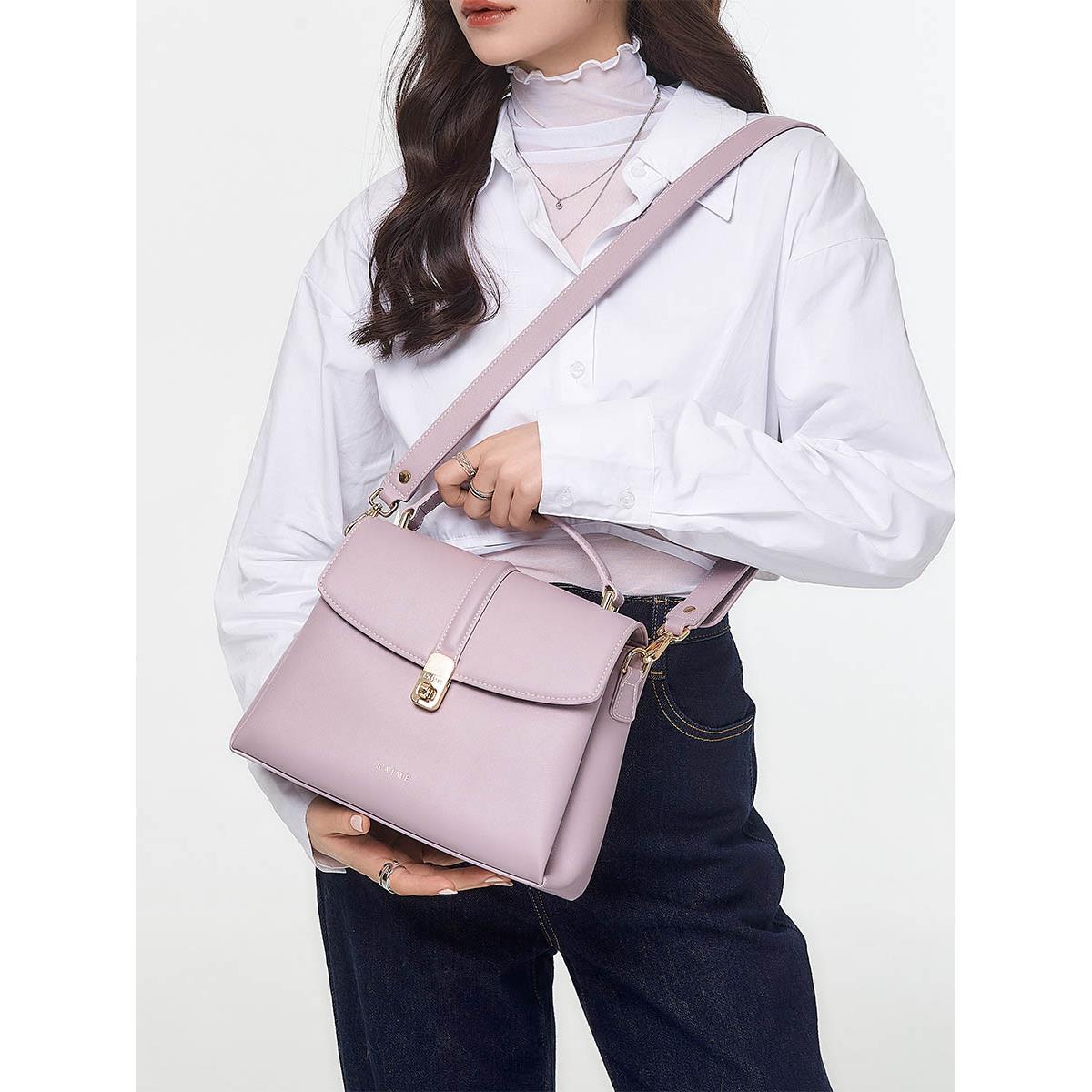 ★S'AIME★毛na格紋三層手提彎月包 半月型 ハンドバック/送料込 ☆S'AIME☆毛na格紋三層手提彎月包 半月型 ハンドバック/送料込