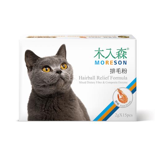 【木入森】15包貓咪排毛粉-鮮蝦風味 (2g/包； 15包/盒)