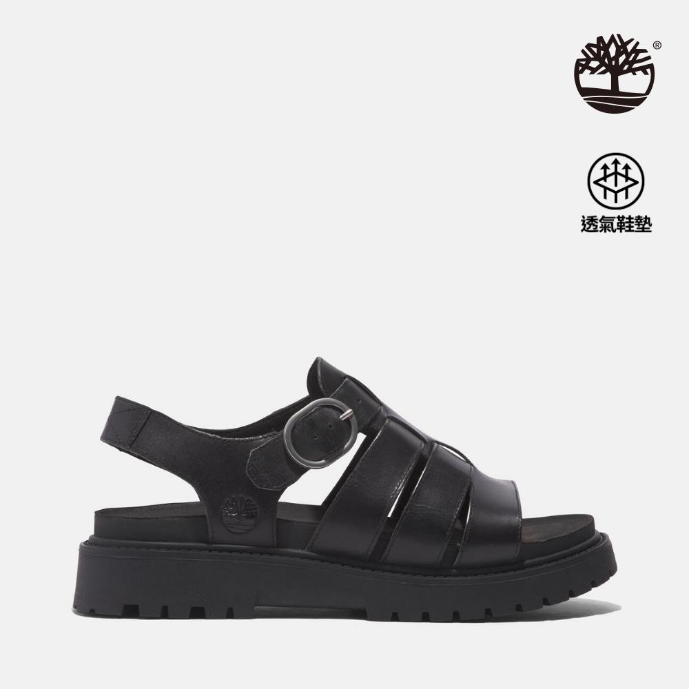 Timberland 女款黑色羅馬涼鞋|A635VW02