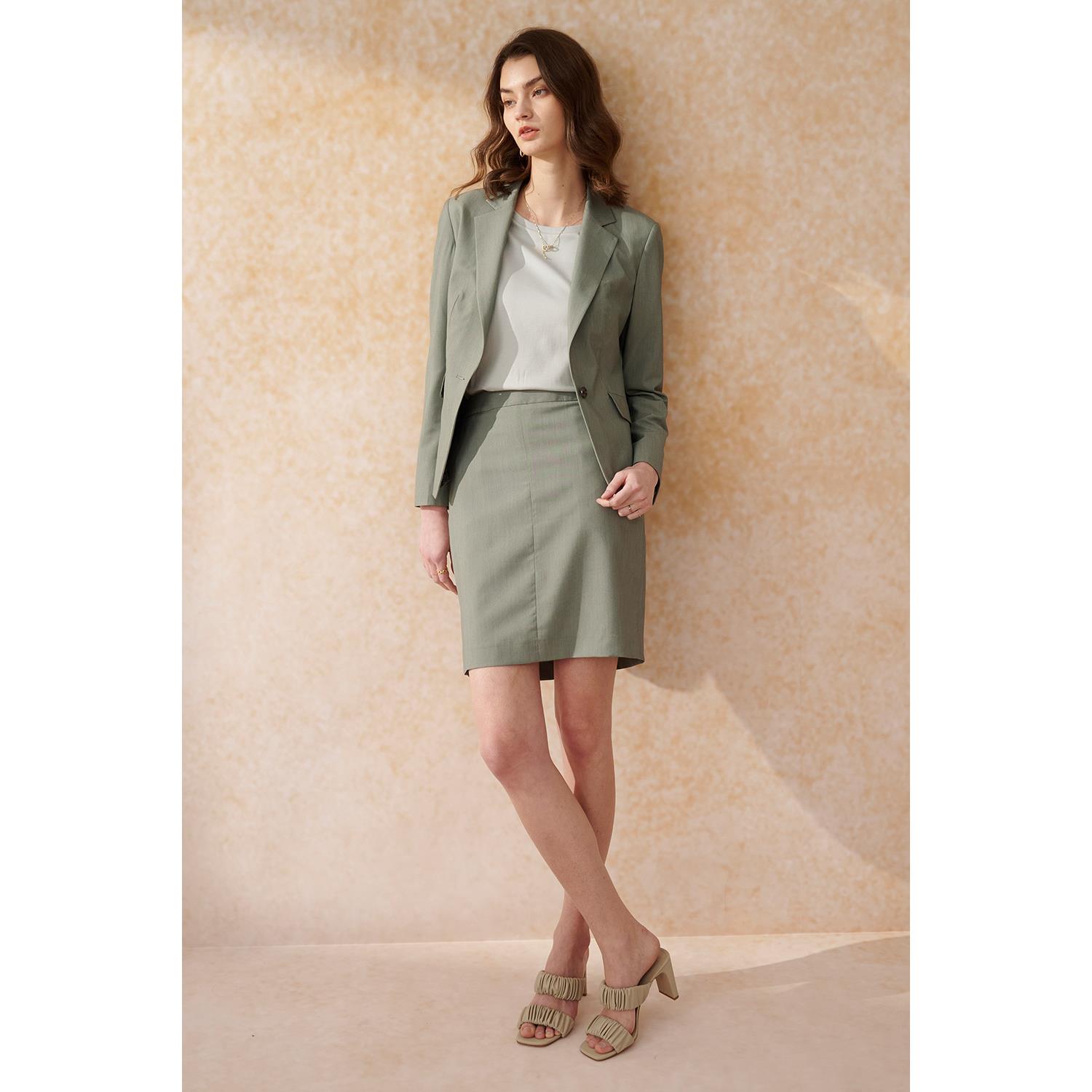 SST&C Mint Green Fitted Skirt | 7462403002  (Outlet)