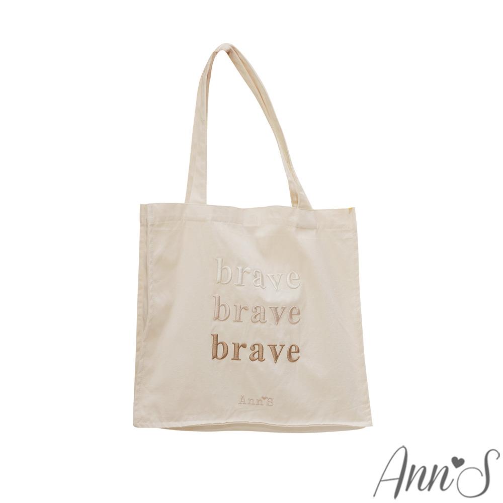 Ann’S 品牌訂製brave刺繡大容量帆布包