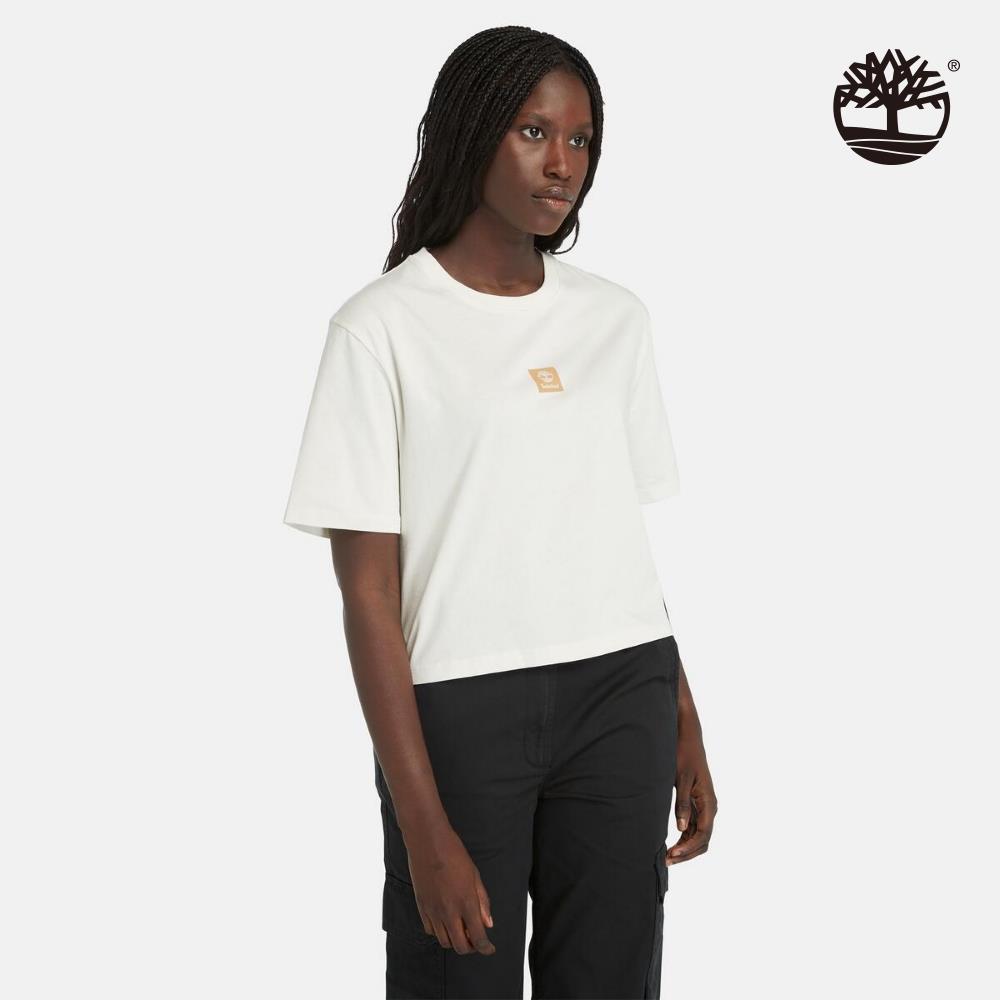 Timberland 女款白色LOGO短袖T恤|A5RZXCM9