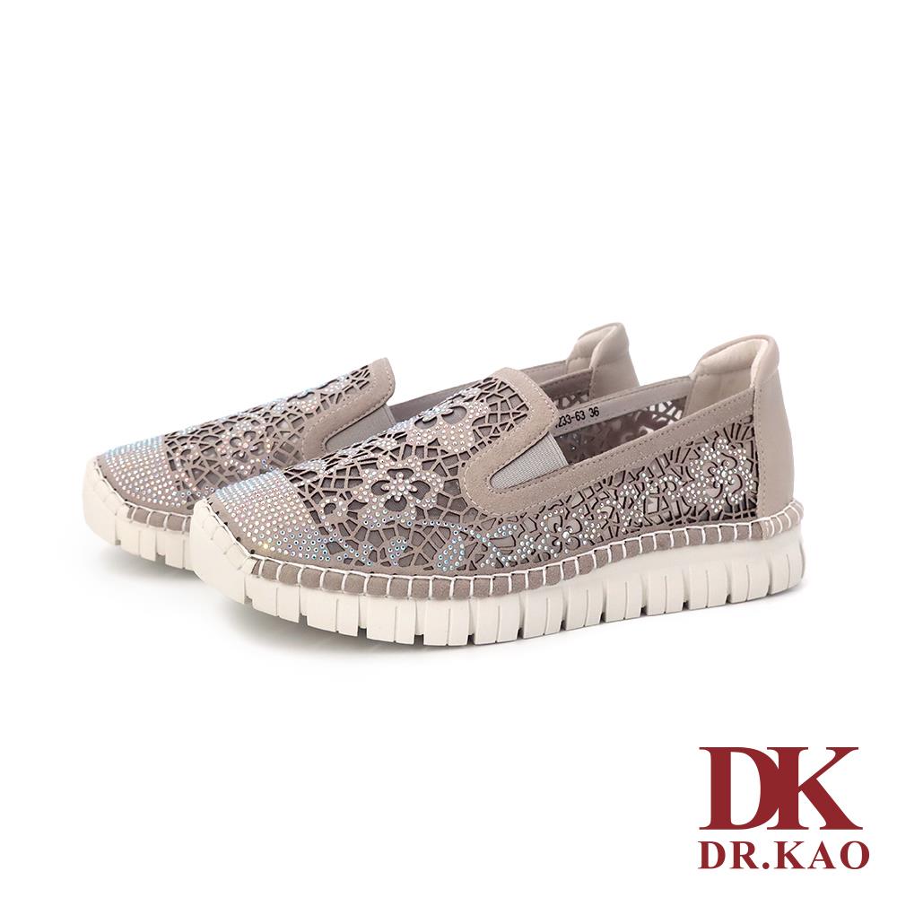 【DK 氣墊鞋】繁花鏤空氣墊女鞋 71-4233-63 淺灰