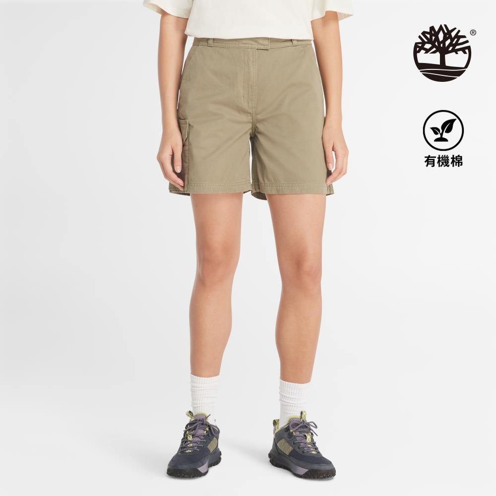 Timberland 女款灰綠色工裝休閒短褲|A5P2P590