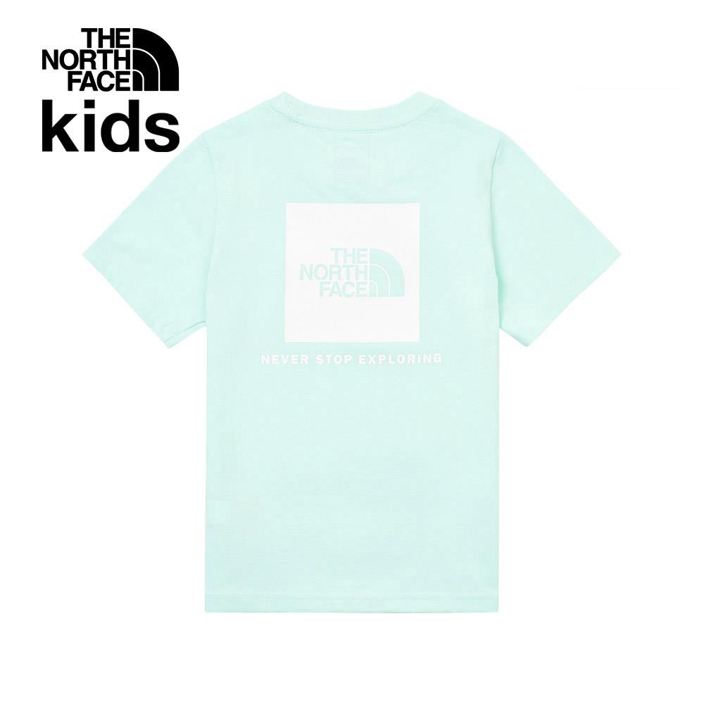 The North Face北面兒童湖水綠色純棉品牌LOGO印花短袖T恤｜899EO00